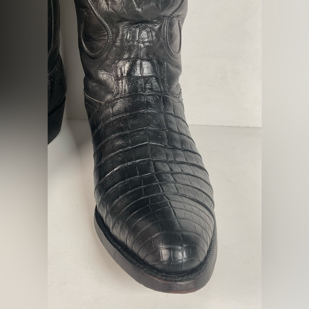 Rivers’ Royal Caiman Belly Cowboy Boots | Exotic | Tooled Inlays | Men’s 9.5 - Picture 8 of 16